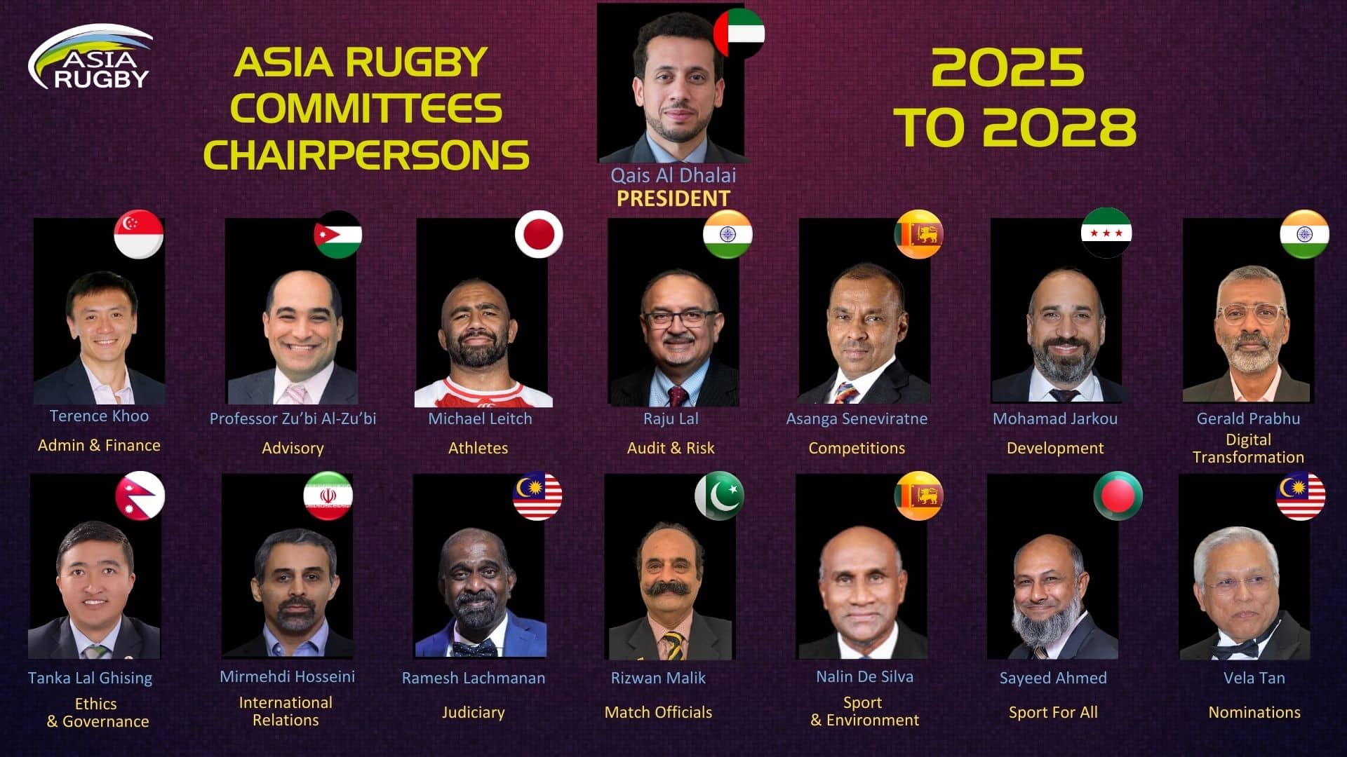 Asia Rugby’s Executive Committee